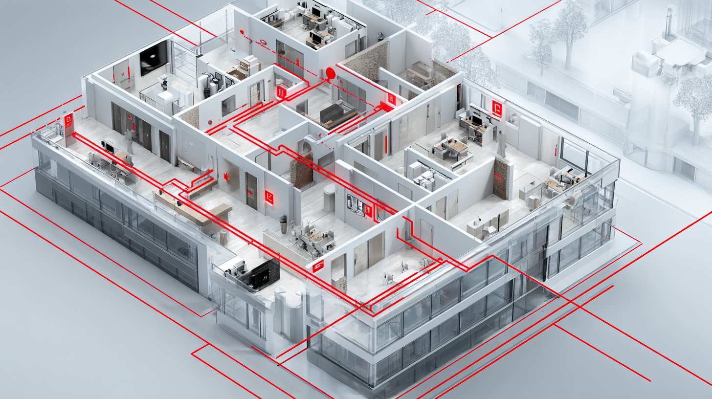 Plan architectural d'un bureau Alarme, vidéosurveillance et contrôle d’accès pour les professionnels en Normandie - - Techniserv - Normandie