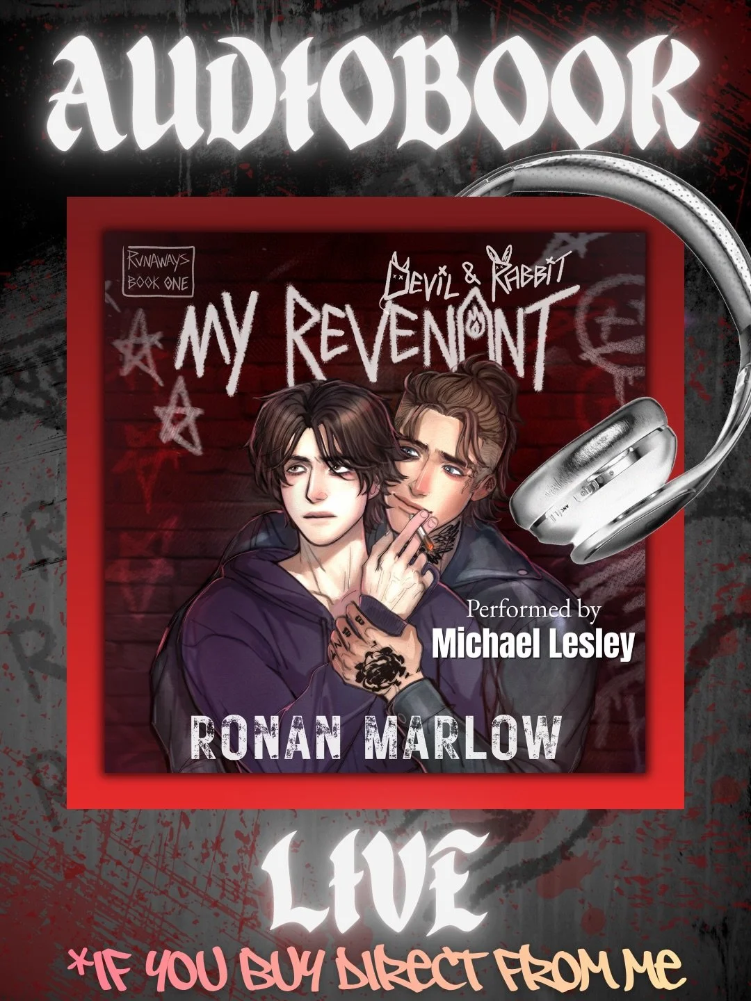 SURPRISE AUDIOBOOK REVEAL!

You can listen to My Revenant NOW! If you buy directly from me at the l&iacute;nk in the post or in my b&iacute;o! Performed by the incredible Michael Lesley who brought Dex and Jonah to life perfectly! 

The audiobook is 