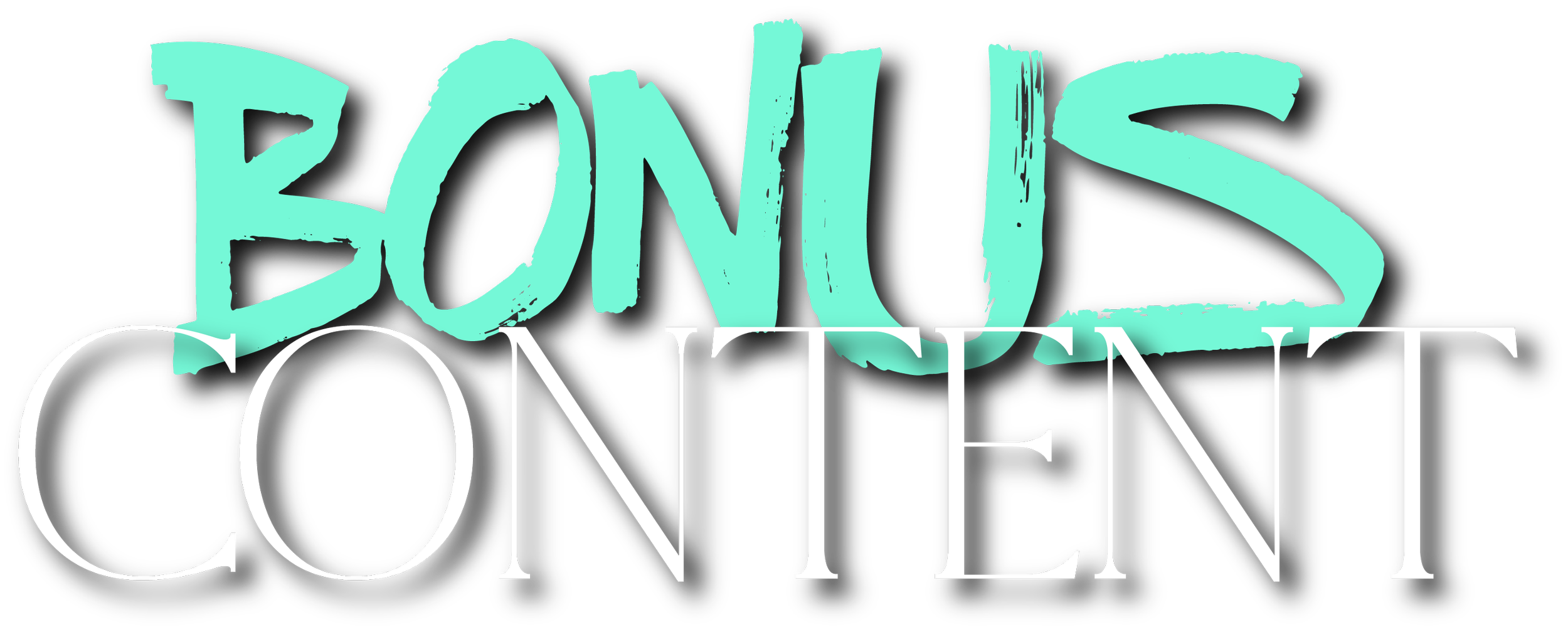Text graphic with the words 'BONUS CONTENT' in large blue and white font on a black background.