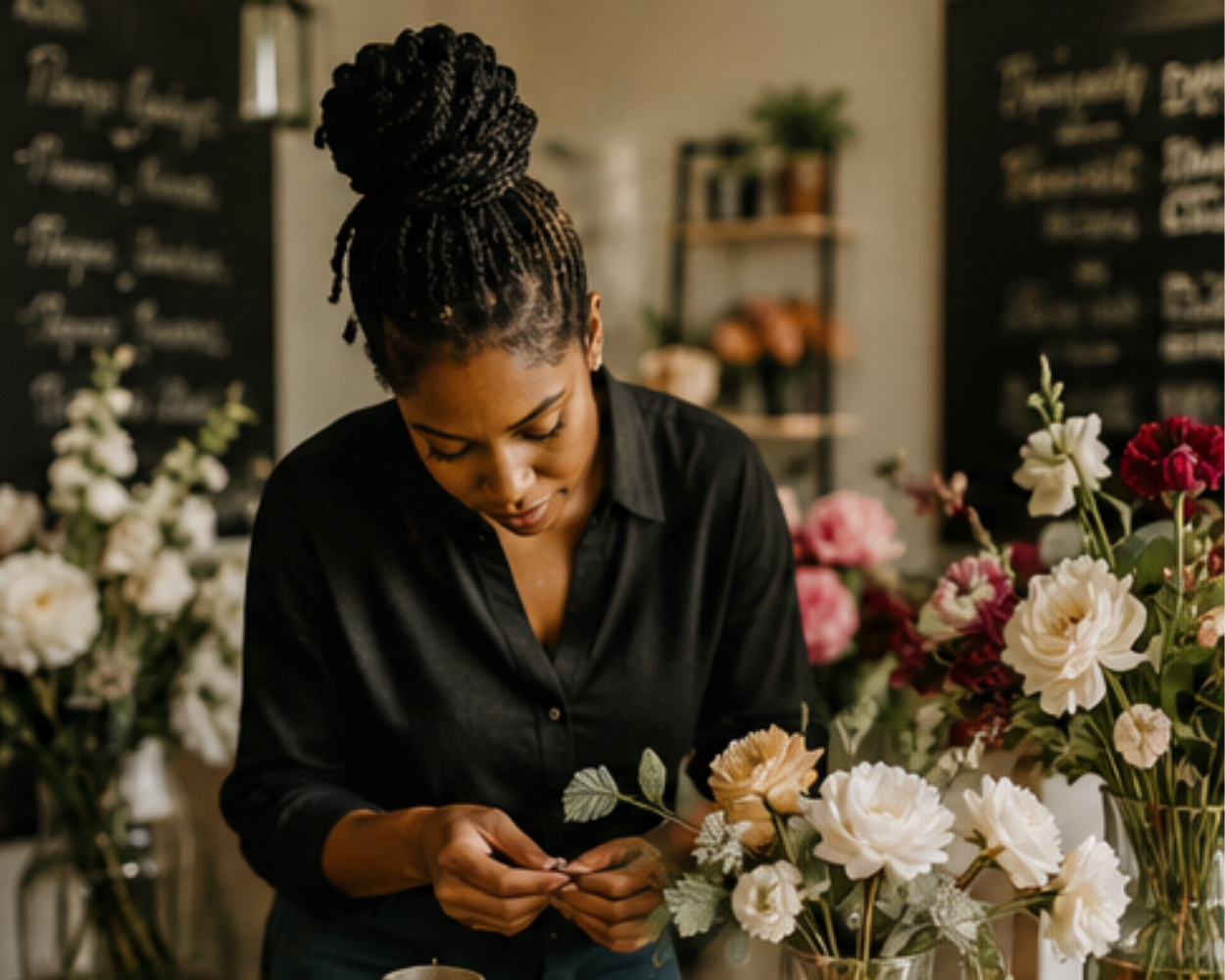 women in business flower shop event planner