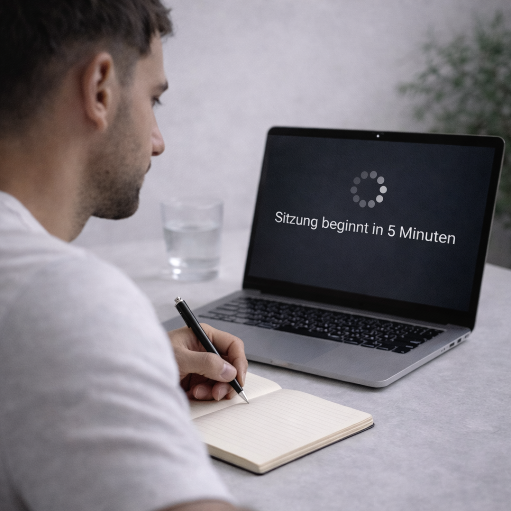 Online-MPU-Vorbereitung während einer individuellen Beratung am Laptop