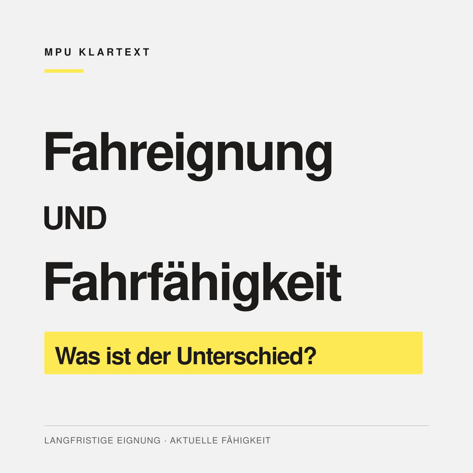 Fahreignung und Fahrfähigkeit: Was ist der Unterschied?