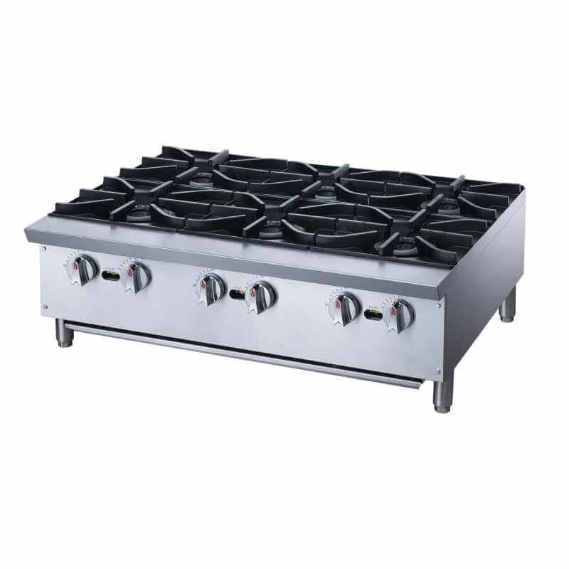ChefAAA - ACHPA48, 48" Commercial Hot Plate with 8 Burners 224000 BTUs