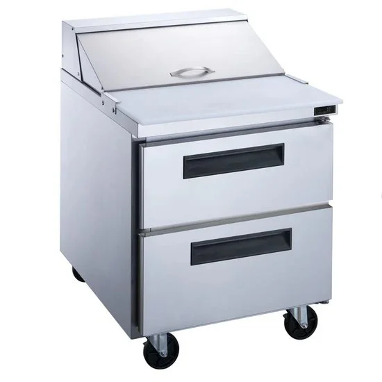 ASP29-12M-D2 2-Drawer Megatop Commercial Food Prep Table Refrigerator in Stainless Steel