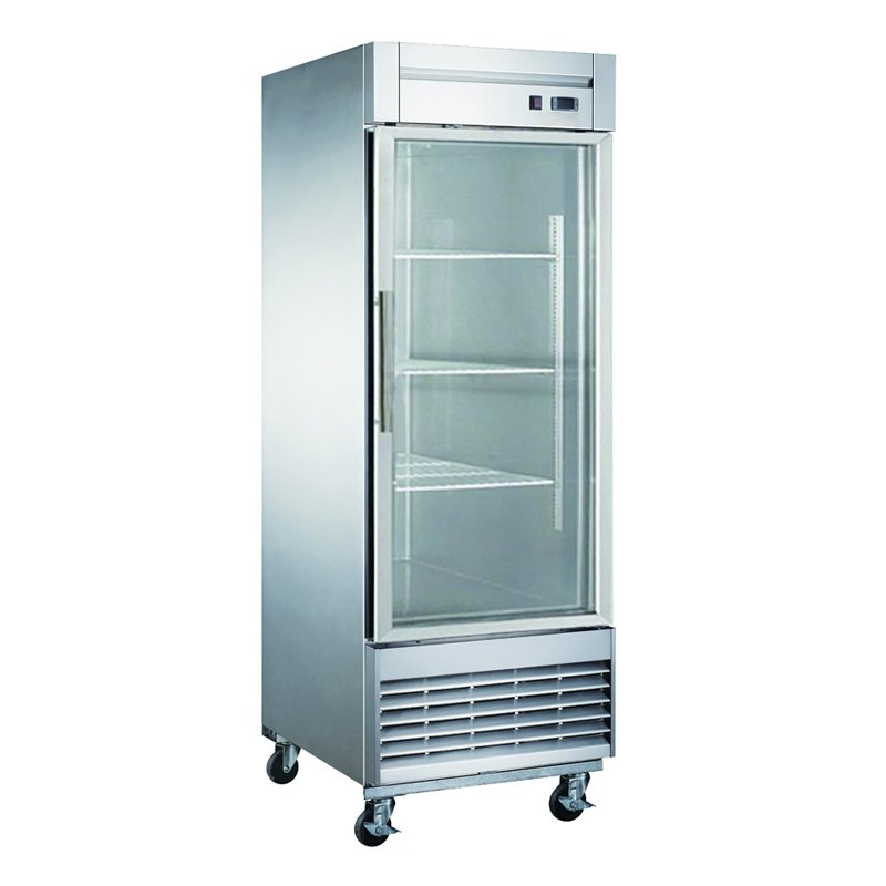 ChefAAA - A28R-GS1, 27" 1 Glass Door Commercial Reach-In Refrigerator 17.7cu.ft NSF
