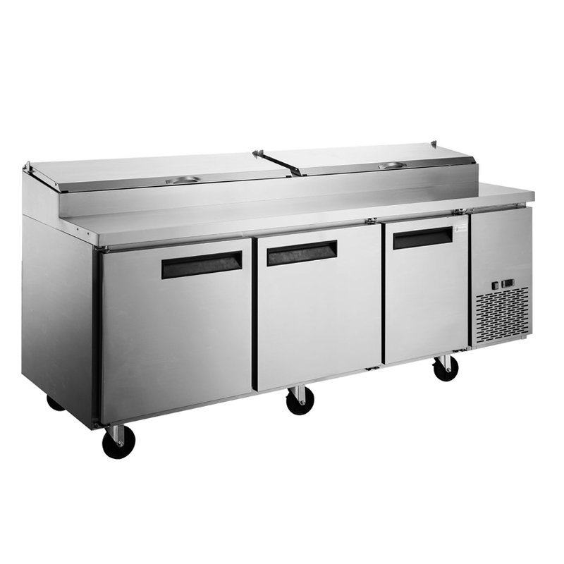 ChefAAA - APP90, Commercial 90" 12 Pan Pizza Prep Table Refrigerator