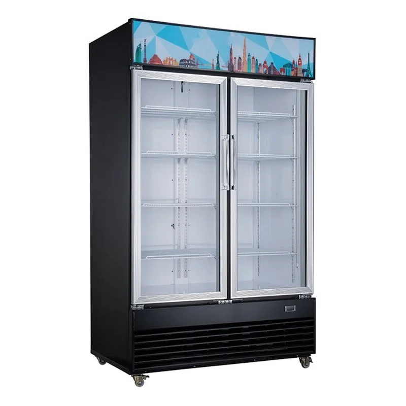 ChefAAA - ASM-33R, Commercial 40" 2 Glass Door Merchandiser Refrigerator 33.5 cu.ft. NSF