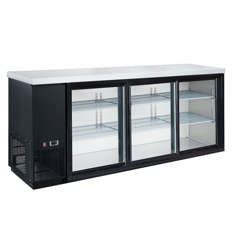ChefAAA - ABB72-S3, Commercial 3 Sliding Door Back Bar and Beverage Cooler