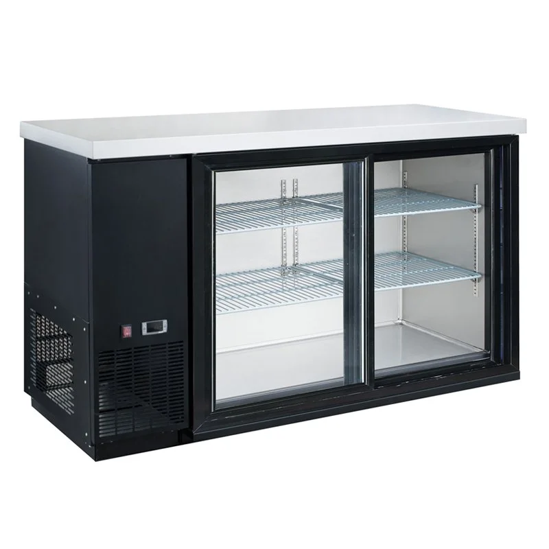ChefAAA - ABB48-H2, Commercial 2 Swing Door Back Bar and Beverage Cooler 11.23 cu.ft