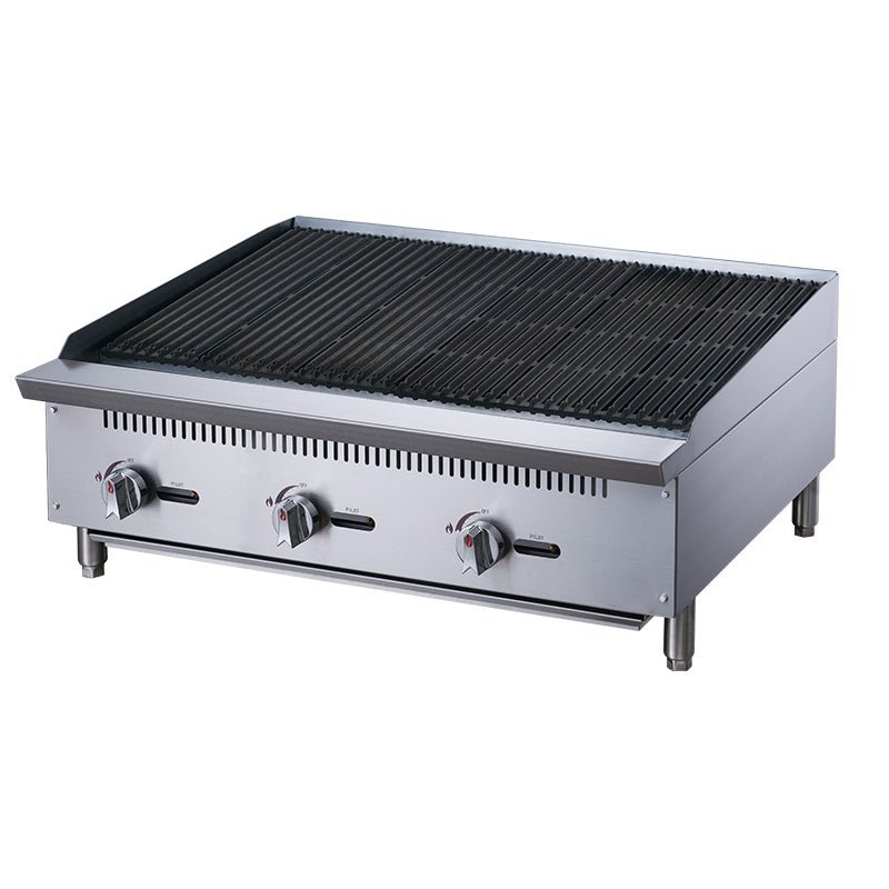 ChefAAA - ACCB36, Commercial 36" Countertop Charbroiler