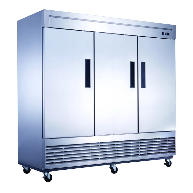 ChefAAA - A83R, Commercial 83" 3 Solid Door Reach-In Refrigerator Stainless Steel 64.80 cu. ft.