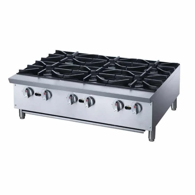 ChefAAA - ACHPA36, Commercial 36" Hot Plate with 6 Burners