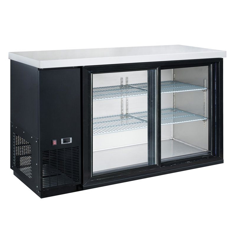 ChefAAA - ABB60-S2, Commercial 2 Sliding Door Back Bar and Beverage Cooler 15.24 cu.ft.