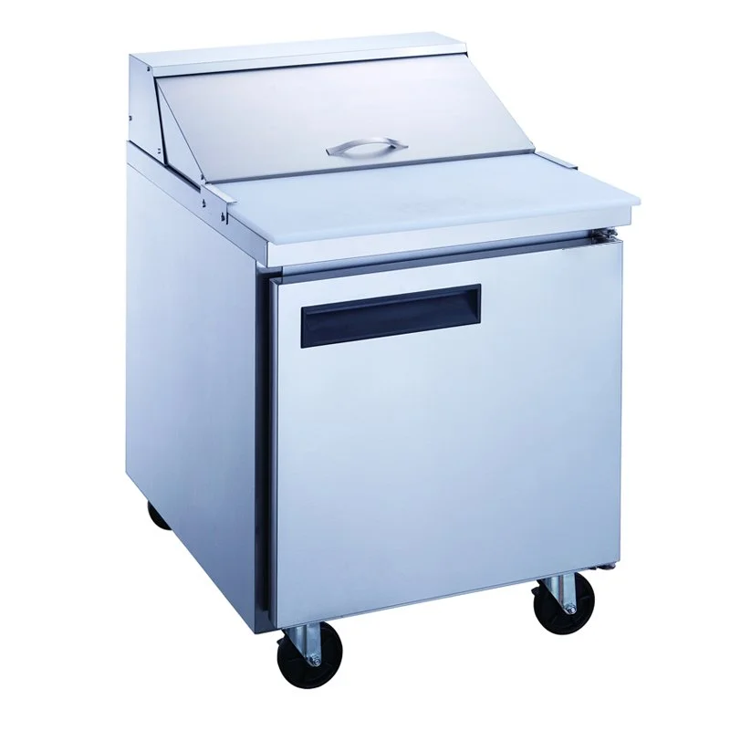 ChefAAA - ASP29-8-S1, Commercial 29" 8 Pan Salad, Sandwich Food Prep Table Refrigerator 6.56 cu. ft.