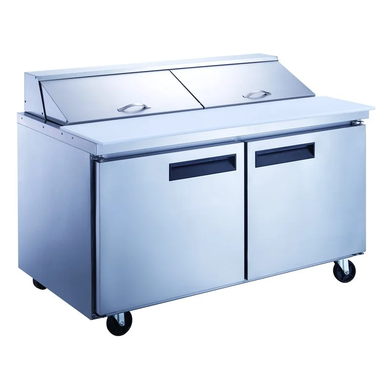ChefAAA - ASP60-16-S2, Commercial 60" 16 Pan Salad, Sandwich Food Prep Table Refrigerator
