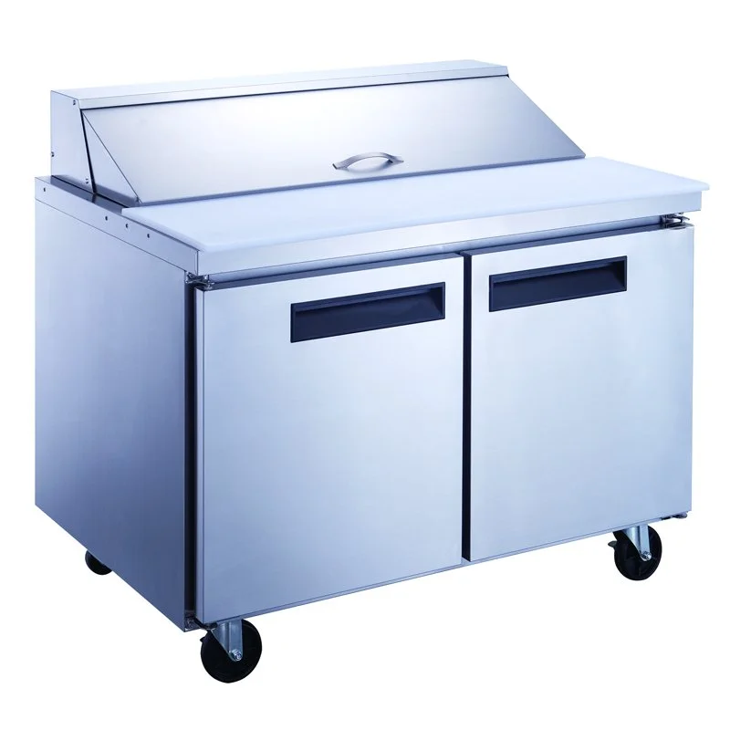 ChefAAA - ASP48-12-S2, Commercial 48" 12 Pan Salad, Sandwich Food Prep Table Refrigerator 11.47 cu. ft.