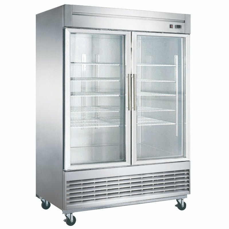 ChefAAA - A55F-GS2, 55" 2 Glass Door Reach-in Freezer 40.72cu.ft NSF