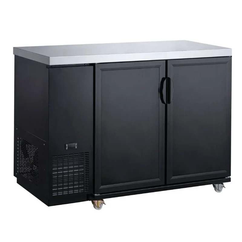 ChefAAA - ABB60-M2, Commercial 2-Door Back Bar and Beverage Cooler (Solid Doors)