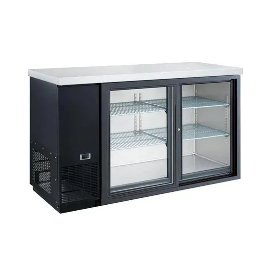 ChefAAA - ABB48-S2, Commercial 2 Sliding Door Back Bar and Beverage Cooler 11.23 cu.ft.
