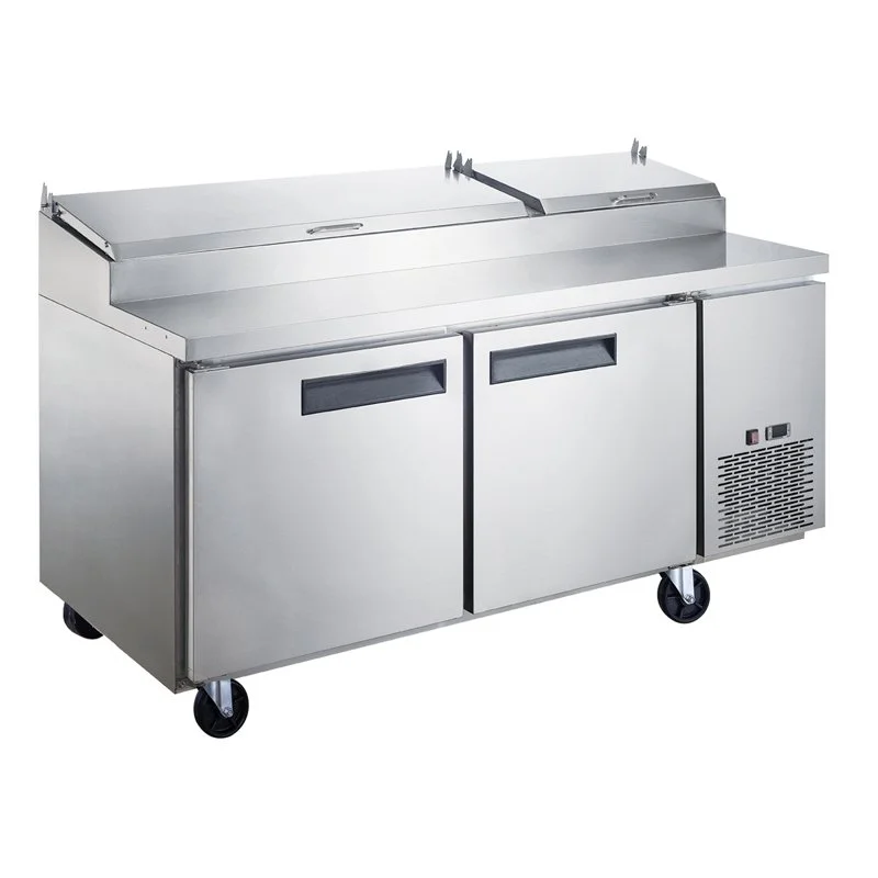 ChefAAA - APP70, Commercial 70" 9 Pan Pizza Prep Table Refrigerator