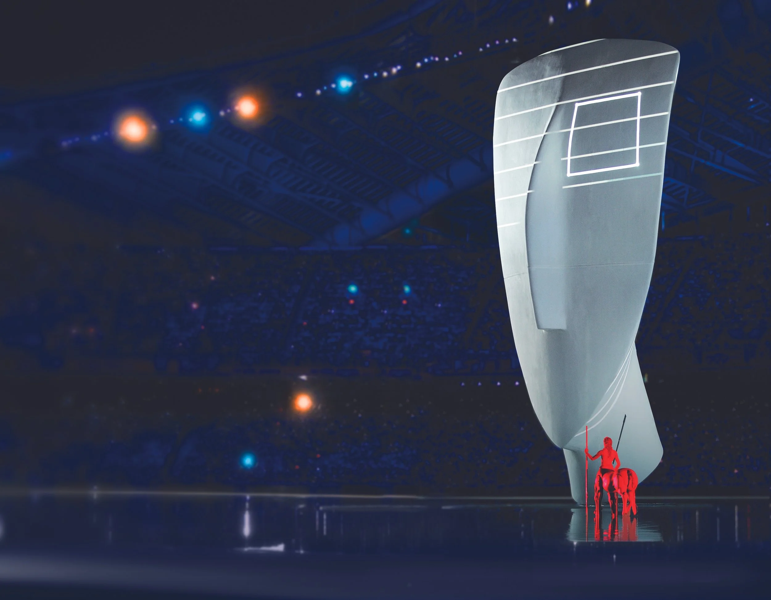 Athens 2004 Olympics - Opening Ceremony. Image of the Cycladic Head and Minotaur