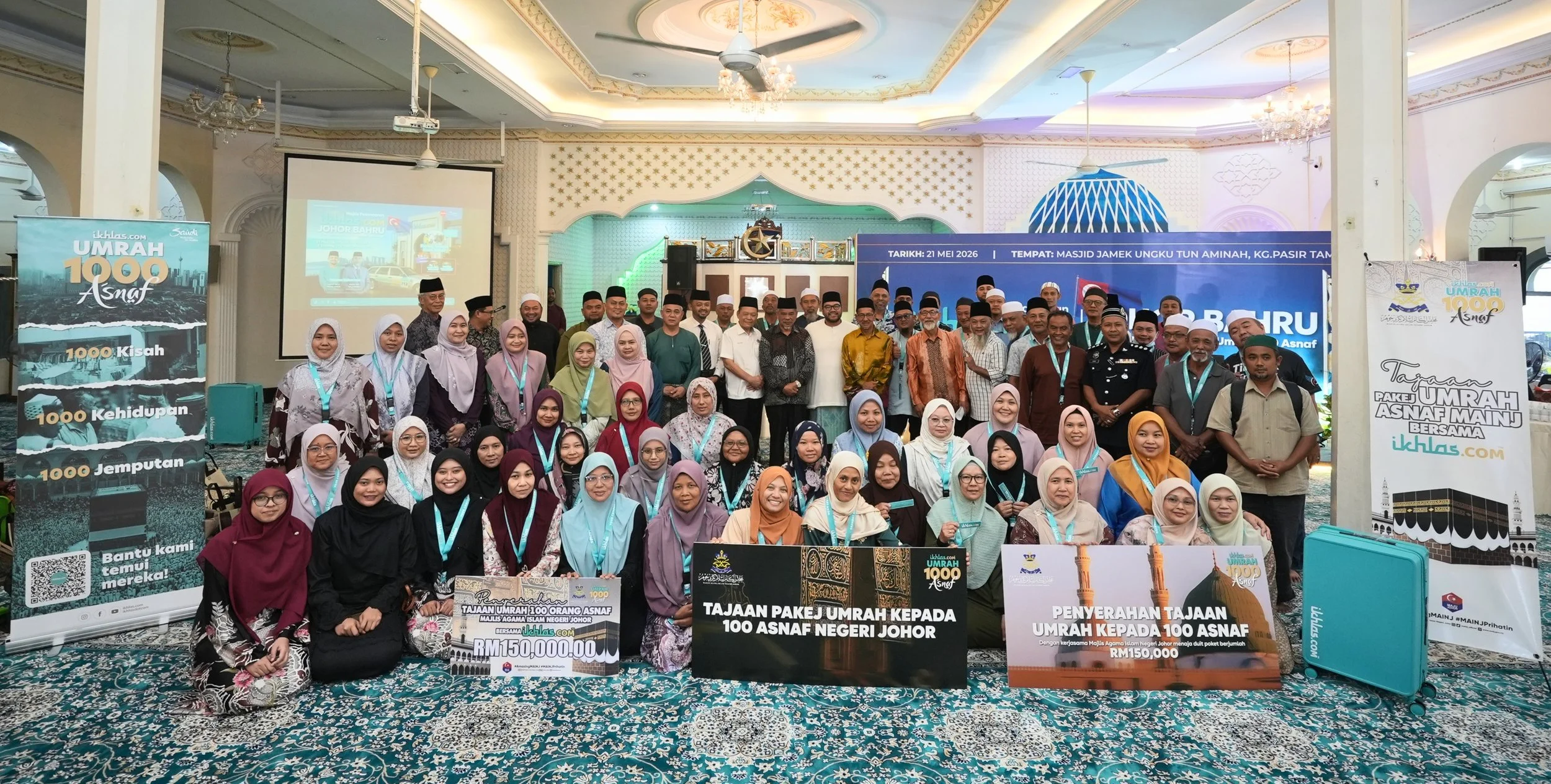 ikhlas.com buka cawangan Johor, taja 100 asnaf tunai umrah dengan duit poket RM150,000 sumbangan MAINJ