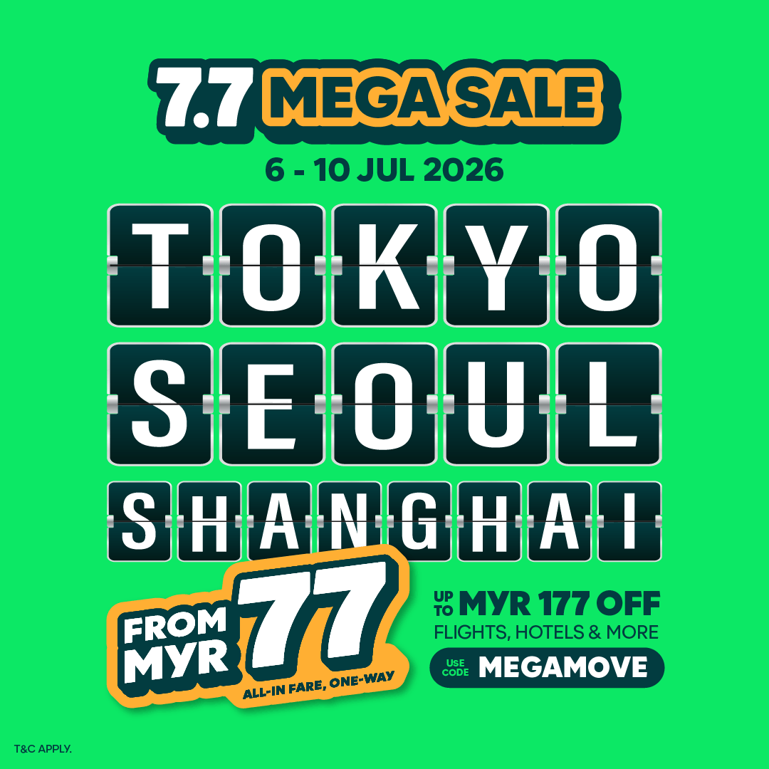 Fly to Tokyo, Seoul &amp; Shanghai from just RM77 with AirAsia MOVE's 7.7 Mega Sale