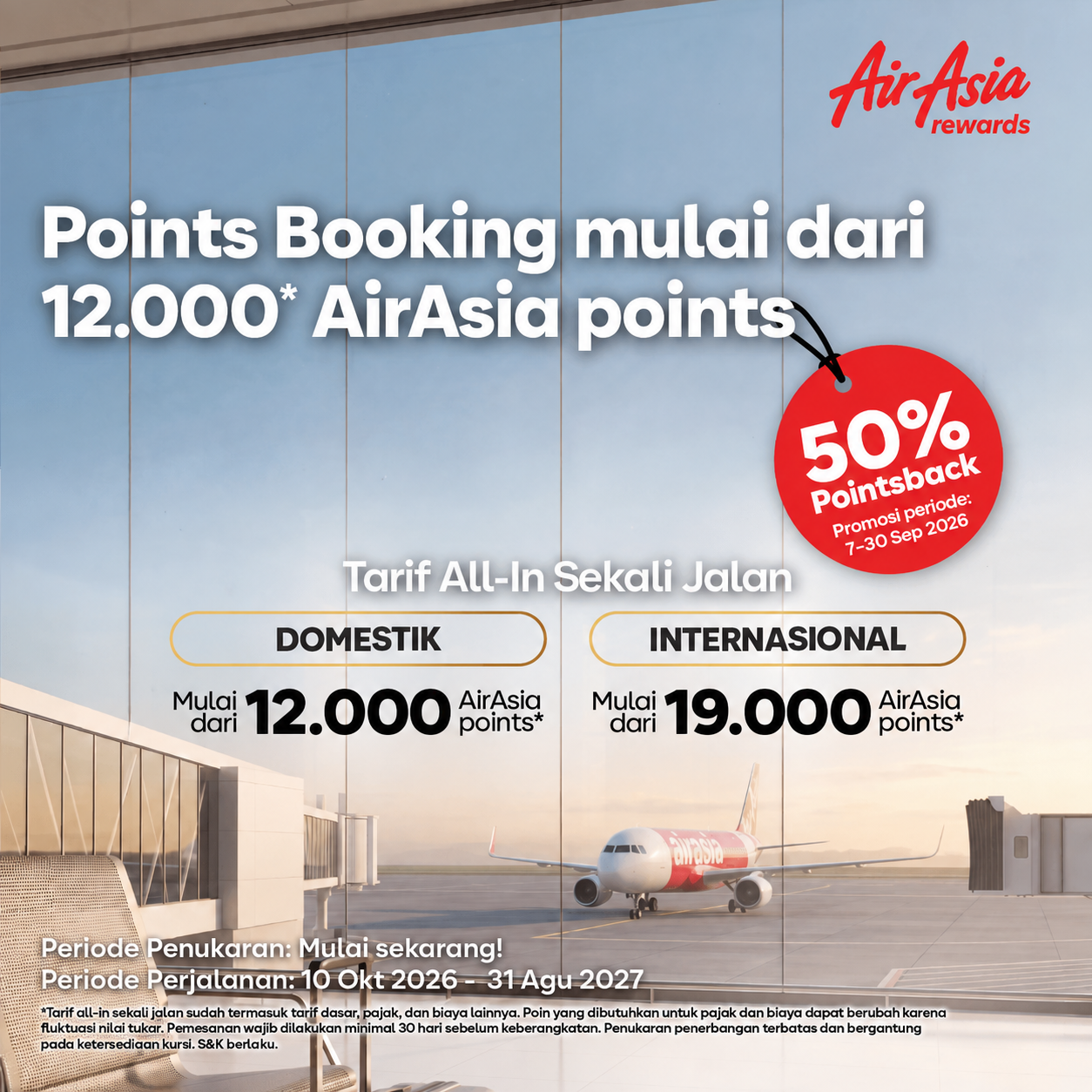 AirAsia rewards Hadirkan Points Booking dengan 50% Pointsback hingga 30 September