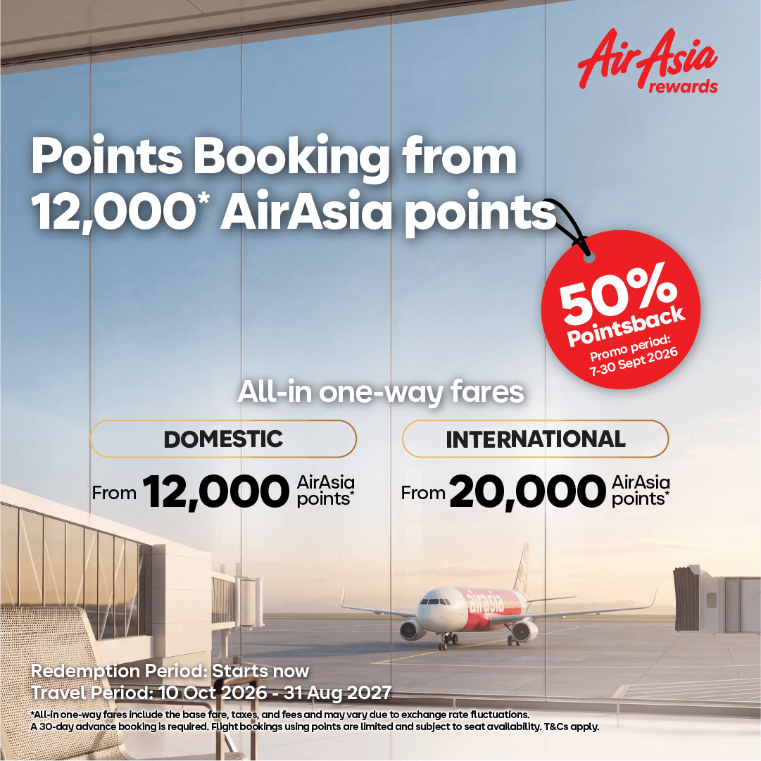 Get your points back! AirAsia rewards launches enhanced Points Booking with 50% pointsback until 30 September