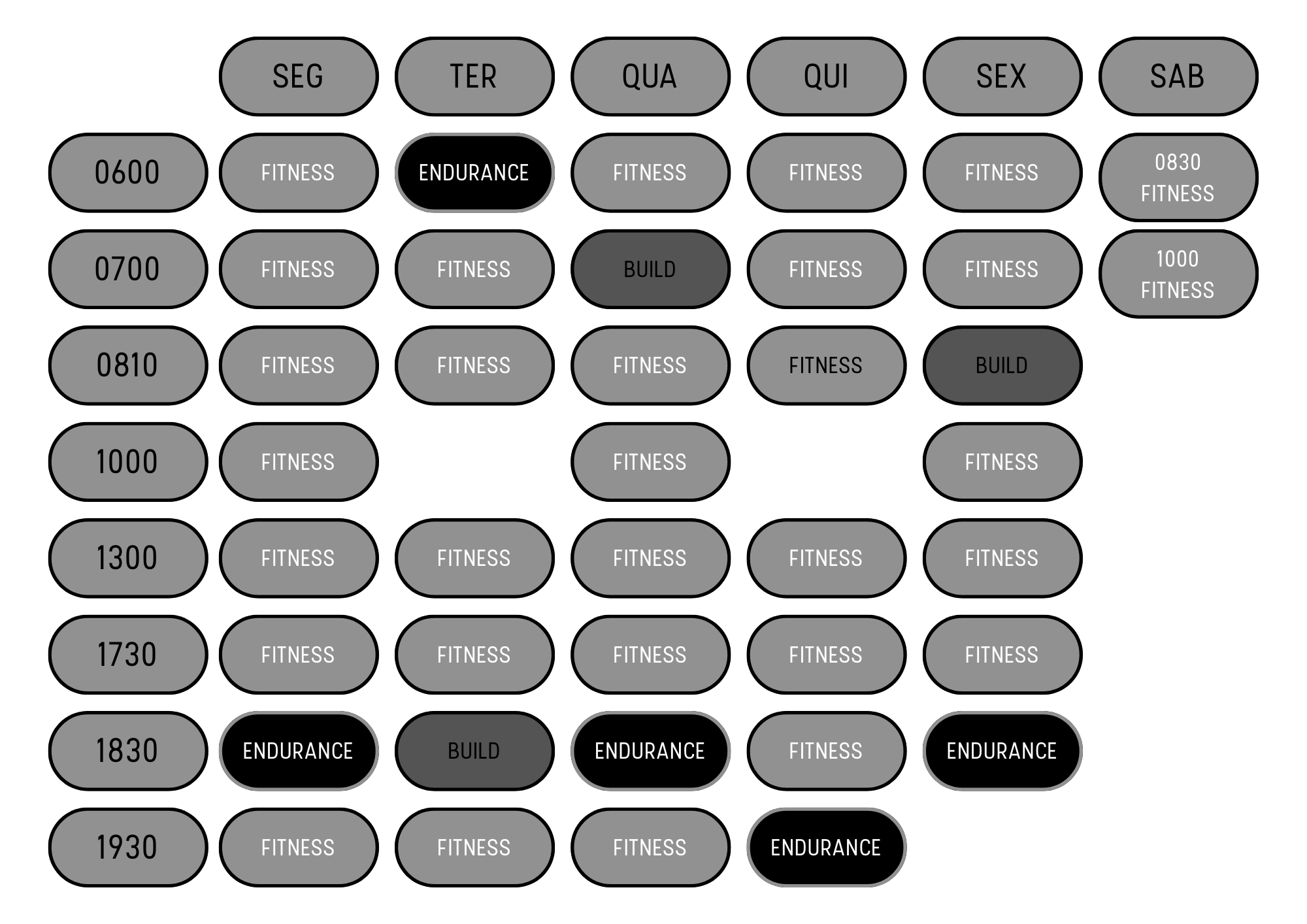 Várias opções durante o dia!