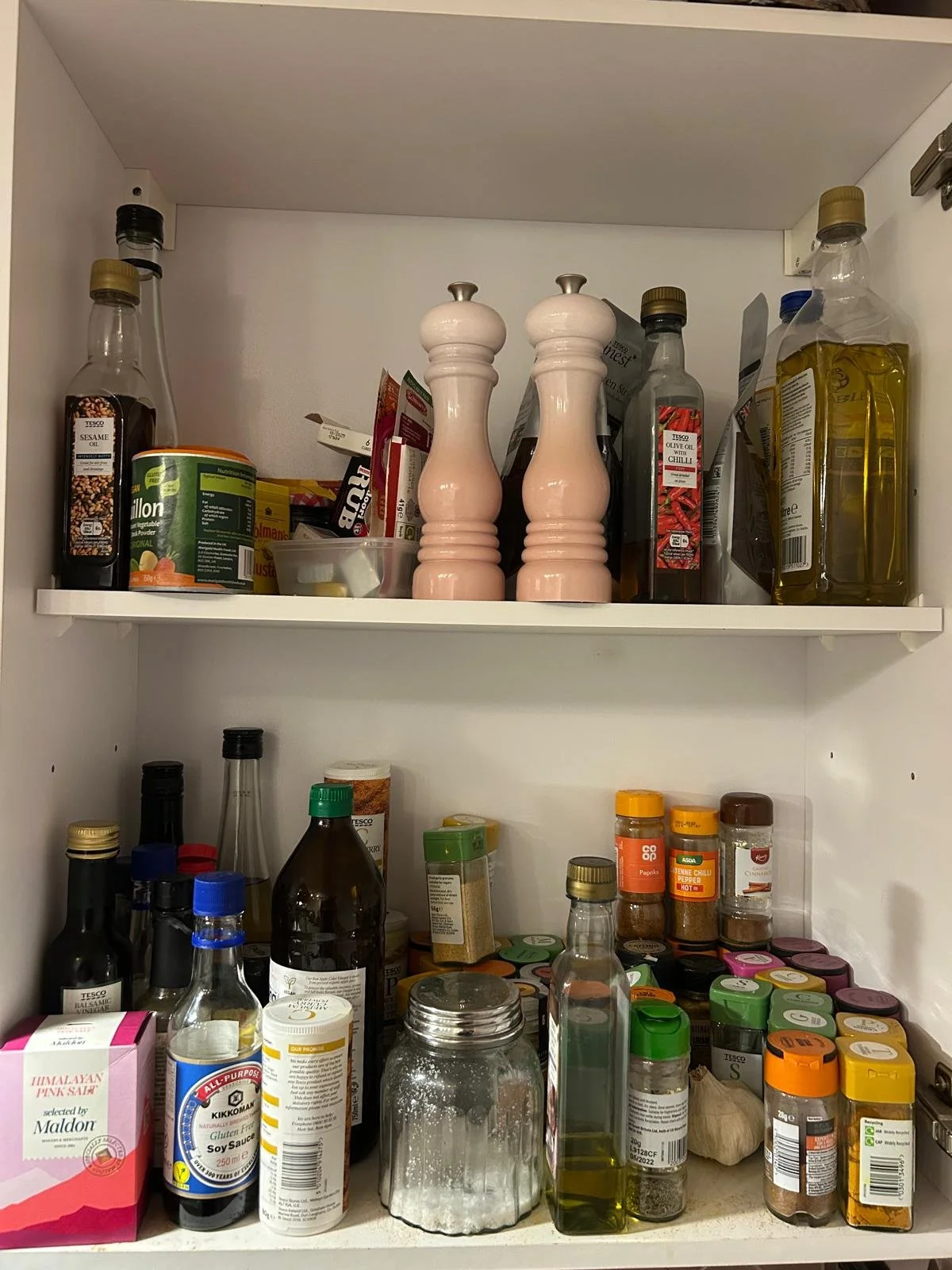 Spice cupboard before