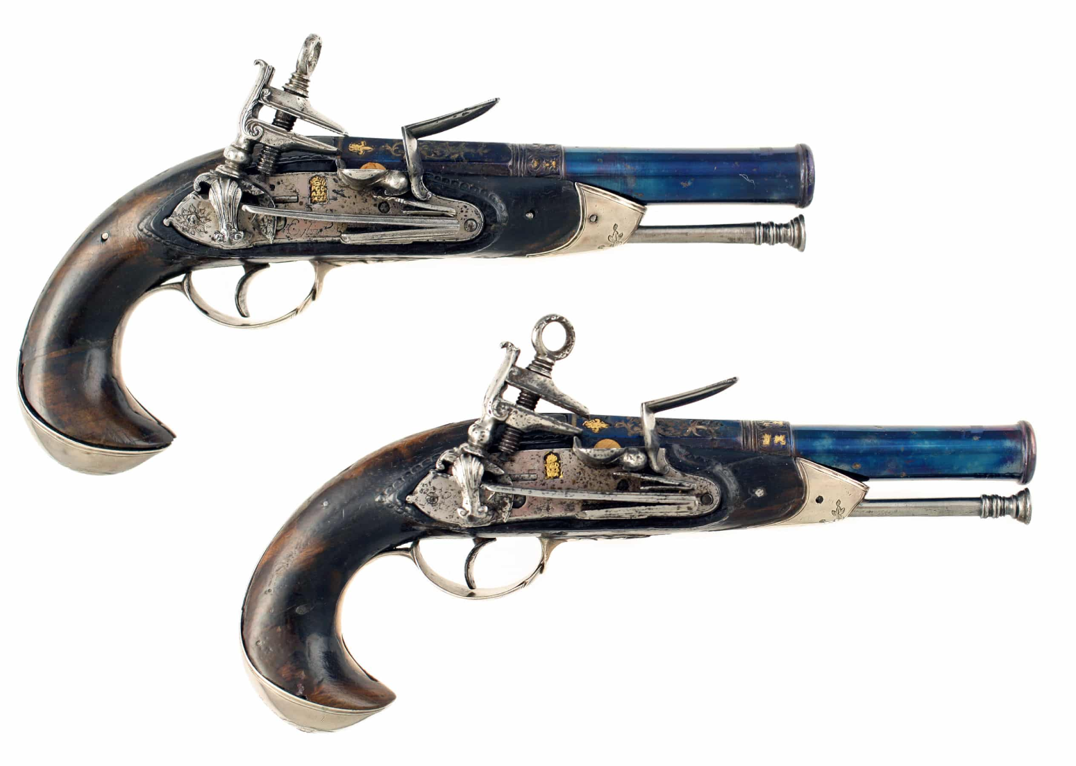Pair of Spanish Miquelet Lock Officers Pistols