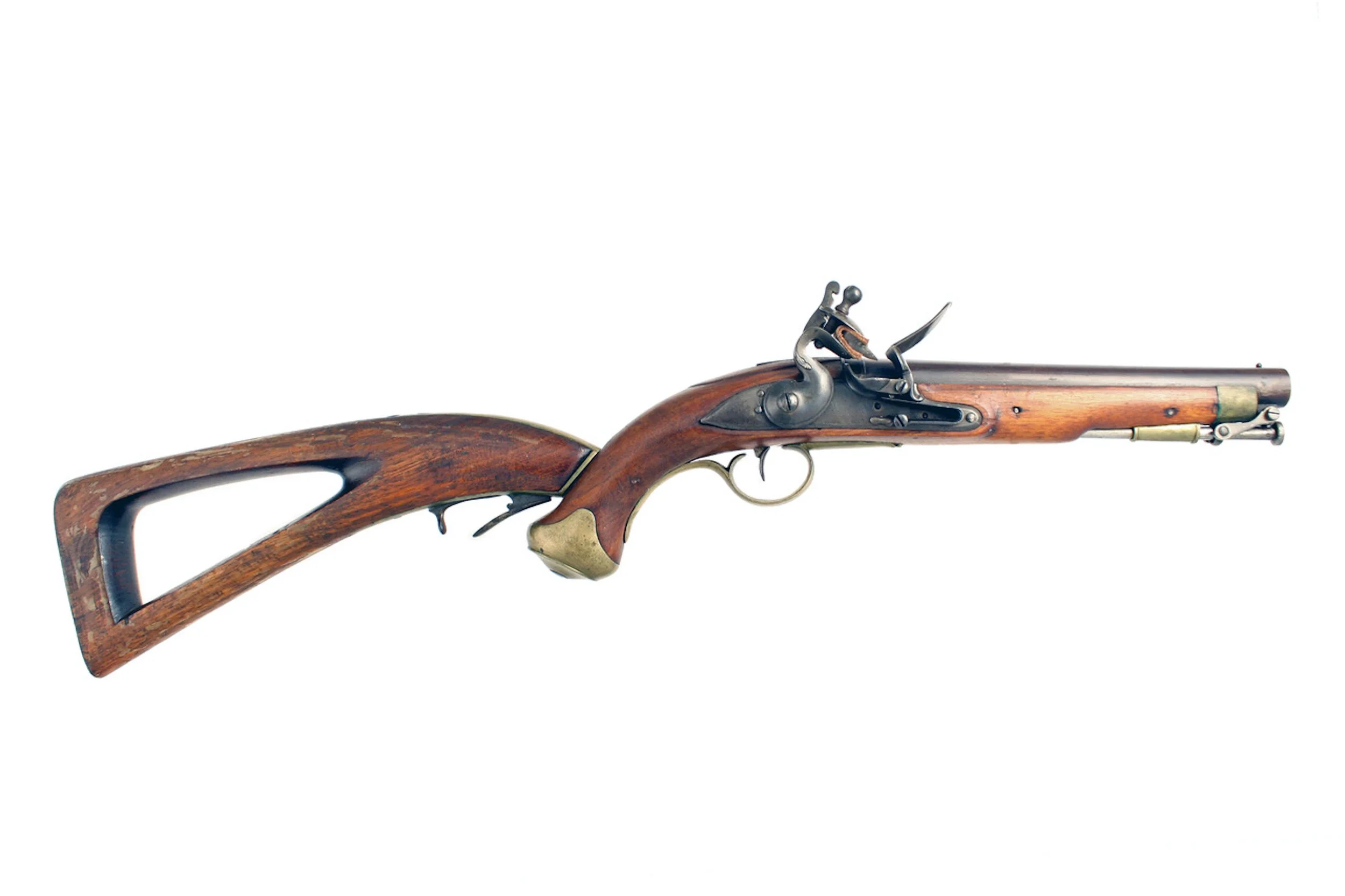 A Rare Flintlock New Land Pattern Pistol Carbine with Shoulder Stock