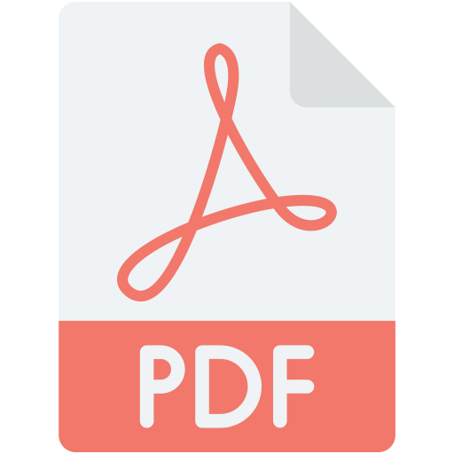 Symbol für eine PDF-Datei, ein rotes Lesezeichen-Icon auf einem weißen Dokument