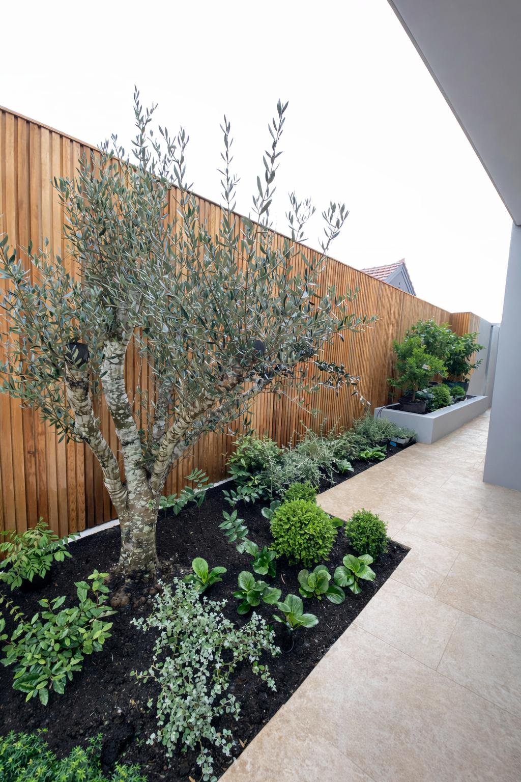 Installation of fence and structure of garden bed