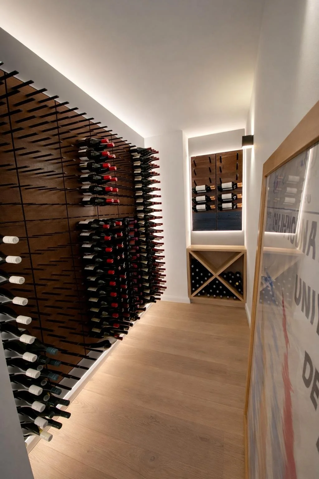 Installation of wine storage units and lighting