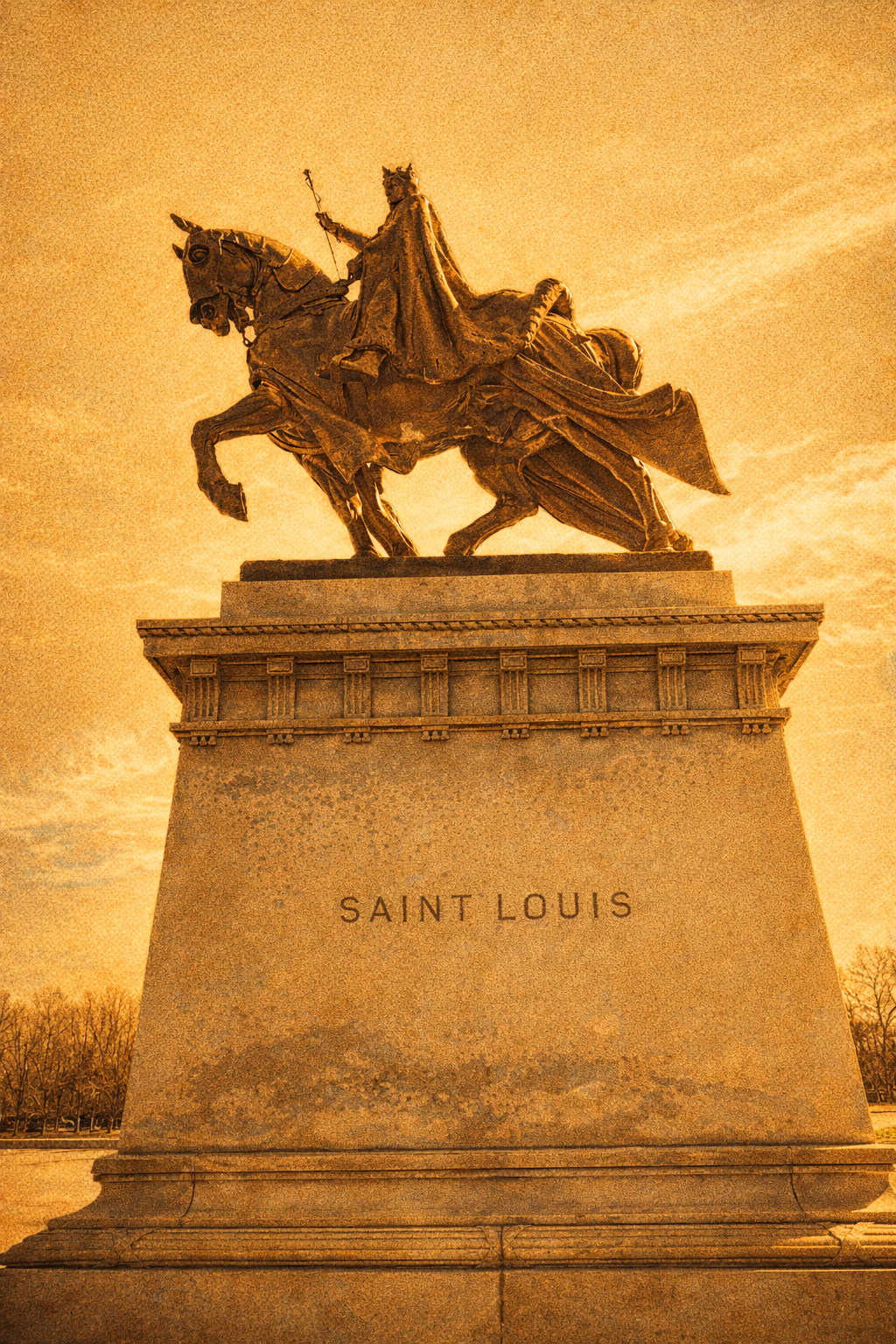 king louis ix statue st. louis forest park