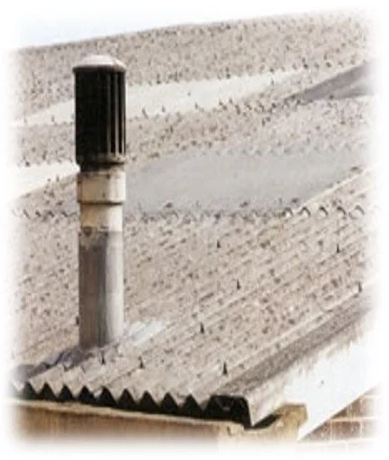 Confirmed corrugated asbestos cement roof sheets and asbestos cement flue
