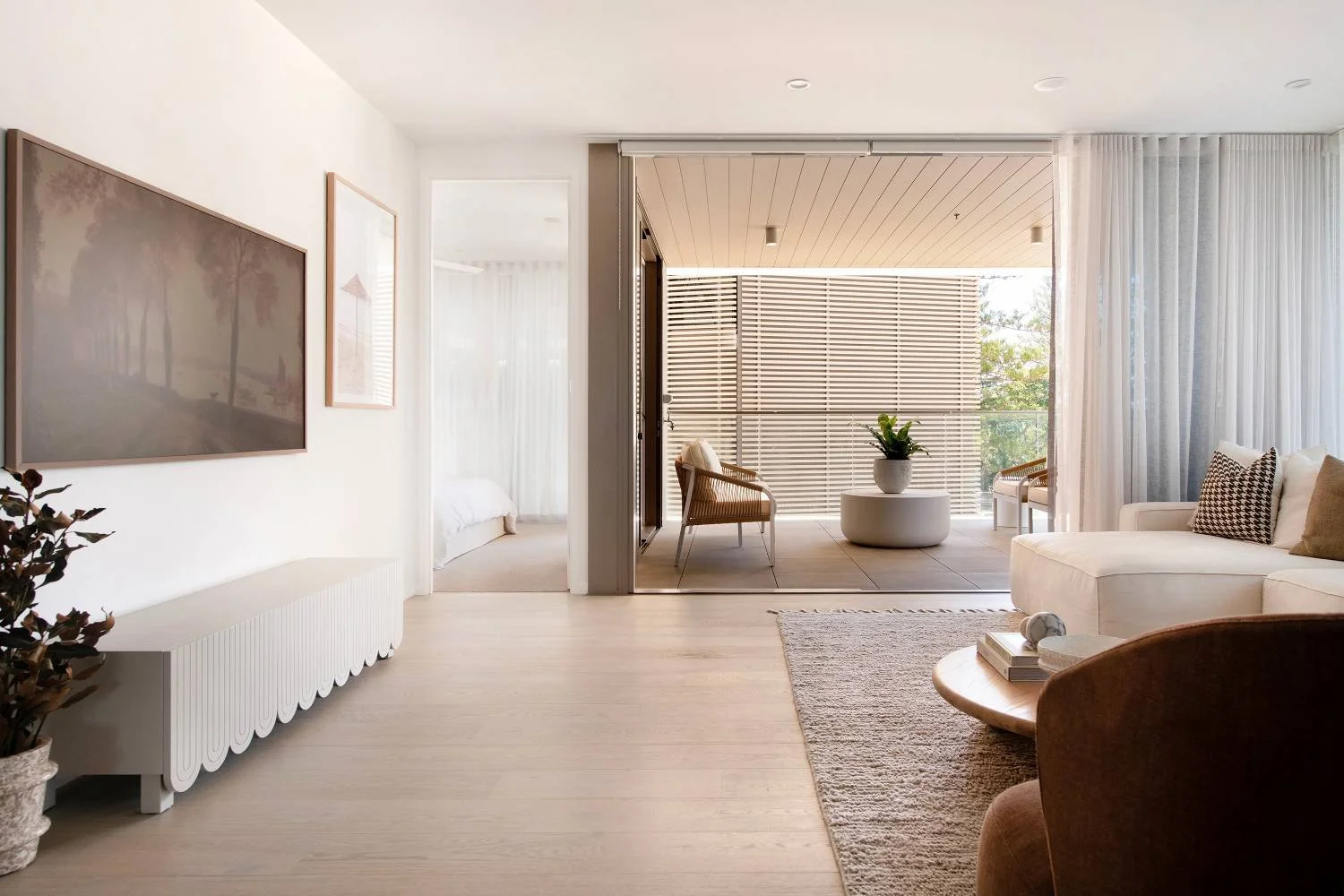 Open-plan dining and living area