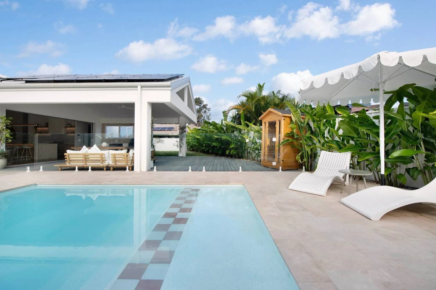 Backyard pool in Gold Coast property