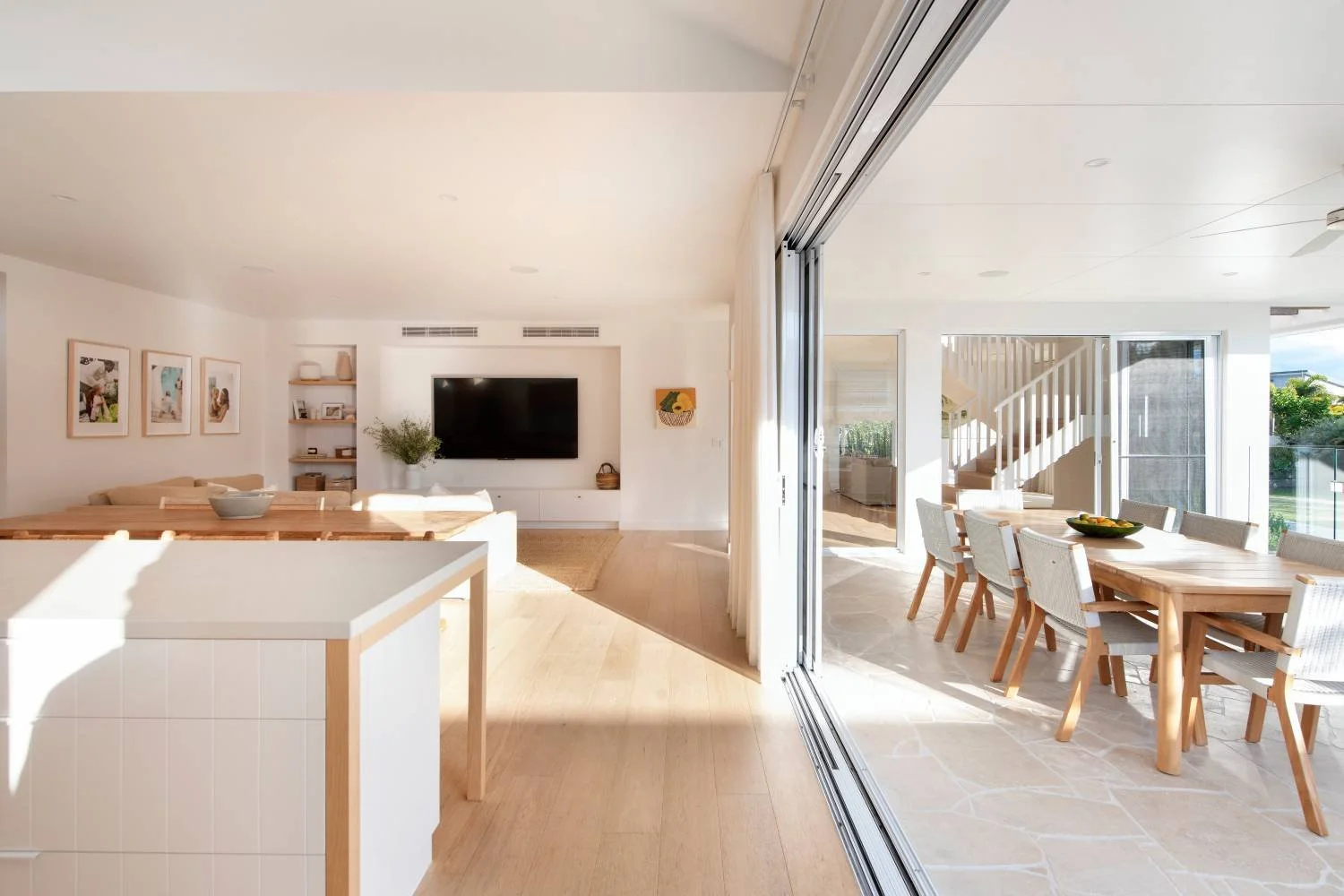 Open-plan dining and living area