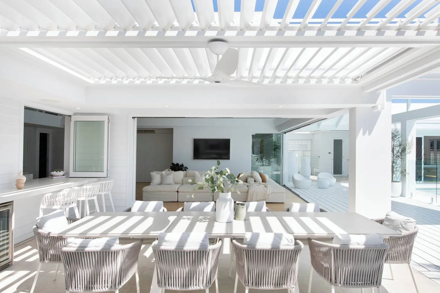 Open-plan dining and living area