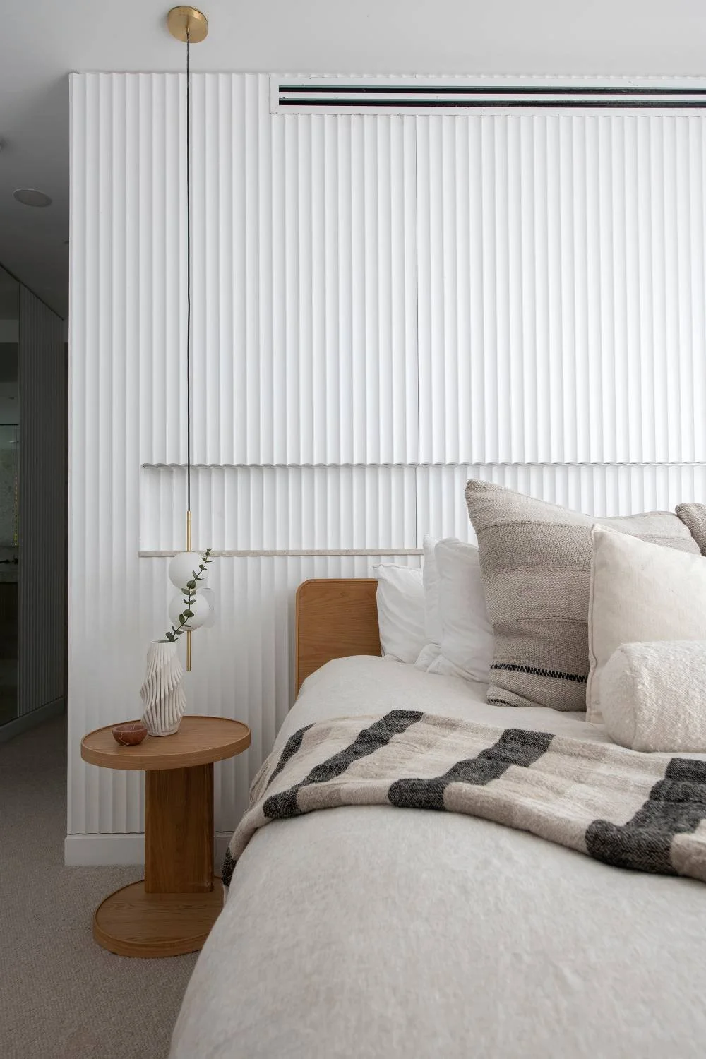 Minimal-style bedroom interior photography