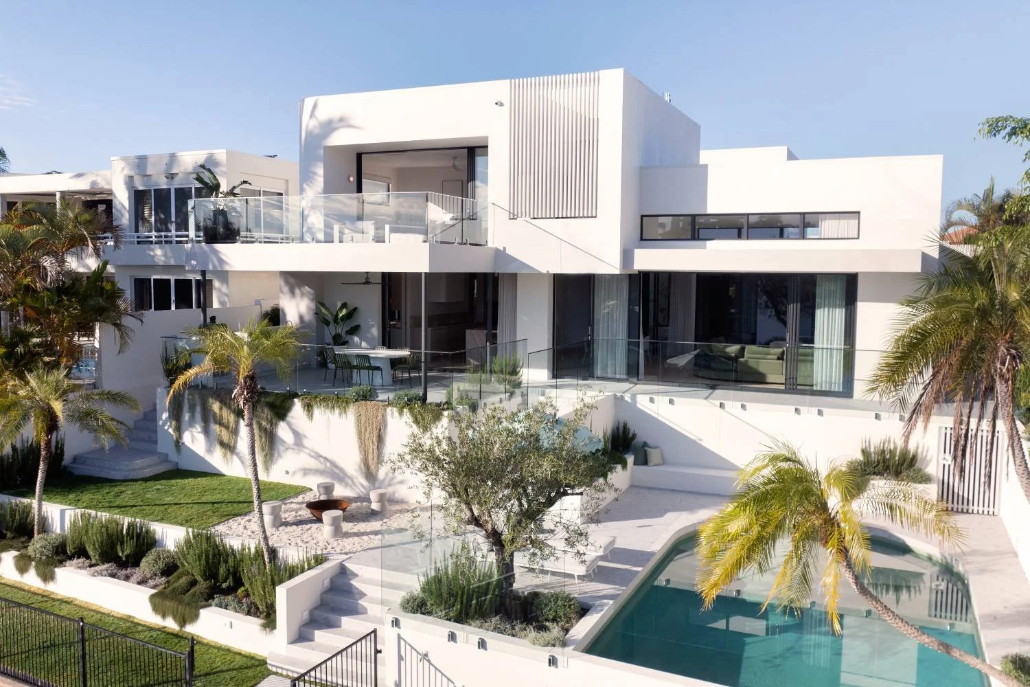 Luxury waterfront home exterior