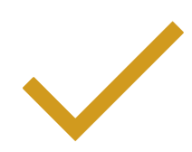 A gold checkmark on a white background.