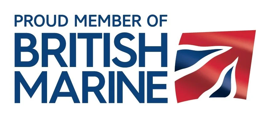 Proud member of British Marine logo with text and a stylized Union Jack flag.