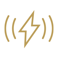 Lightning bolt symbol with radiating lines