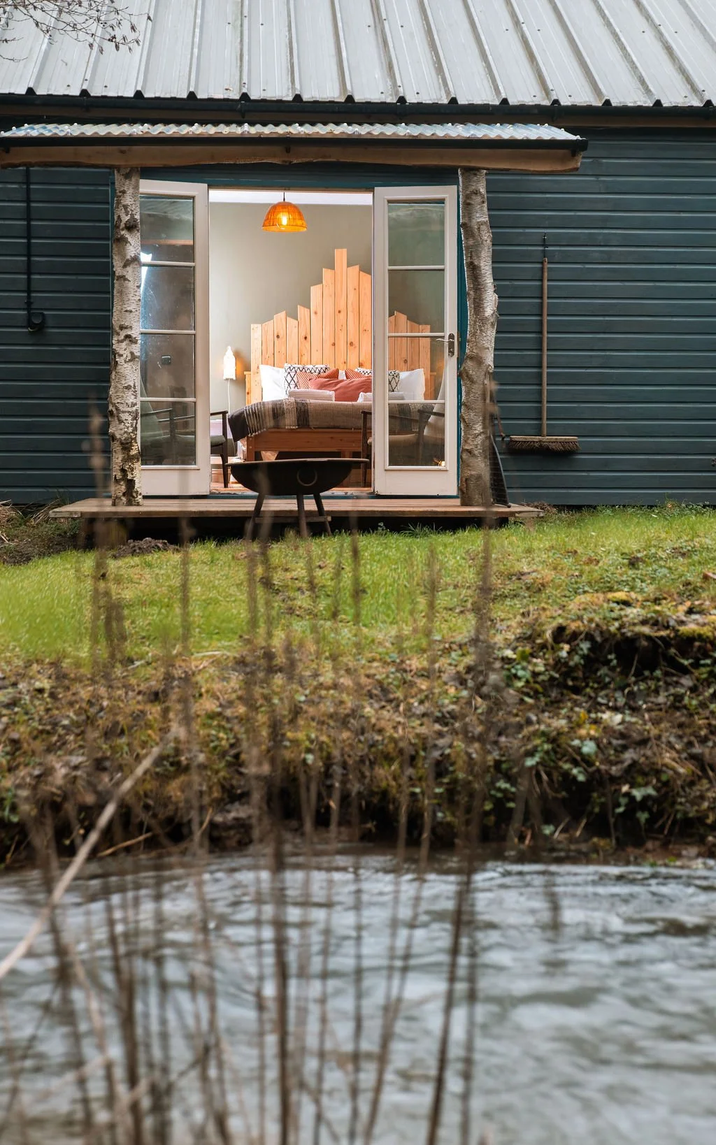 Beautiful woodworking details in stream side cottage 