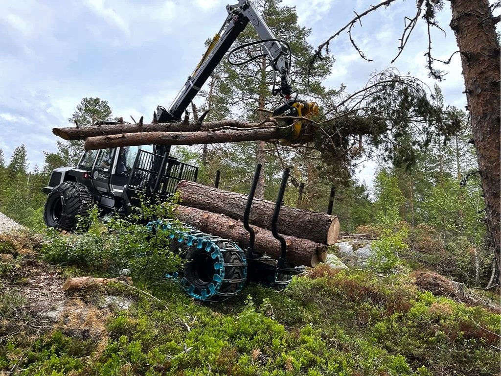 Biolastebil med container