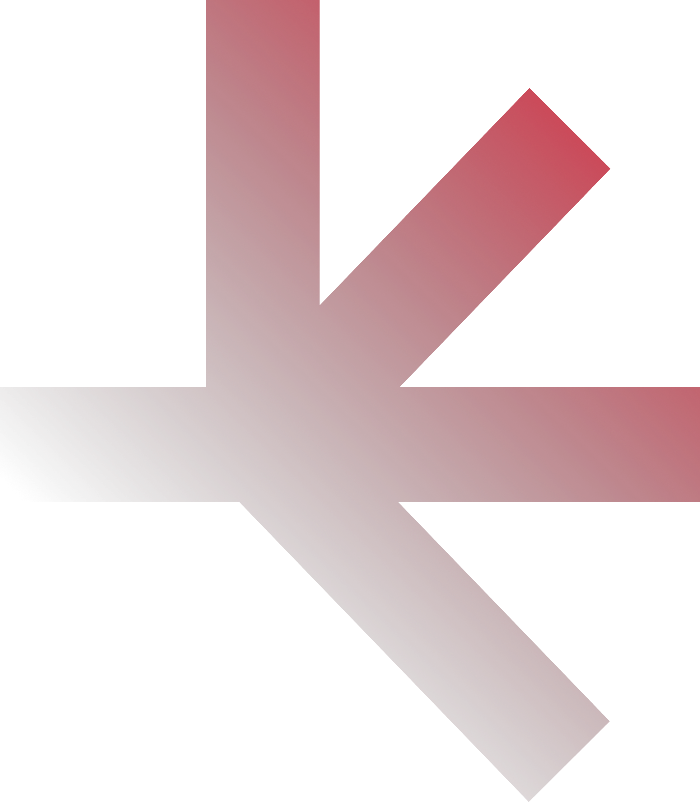 A large red downward arrow pointing to the left.